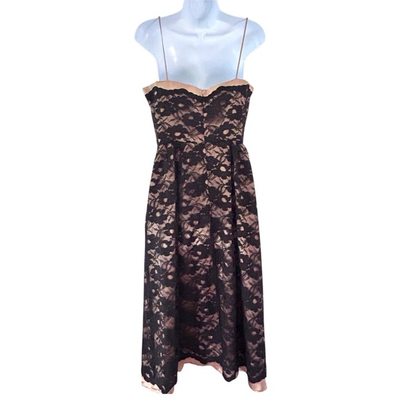 Vintage 90s Y2K Black Lace Satin Dress size M - Picture 6 of 13